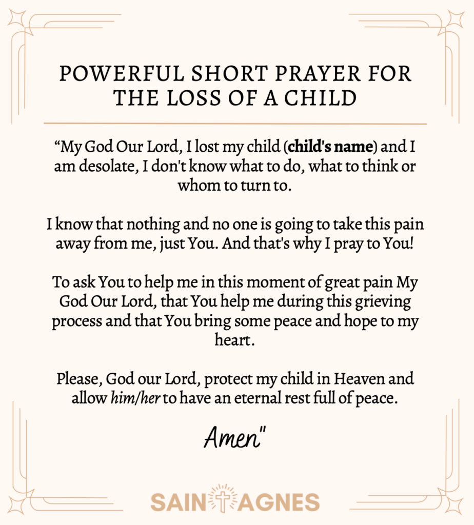 Prayer For Someone Who Lost A Child
