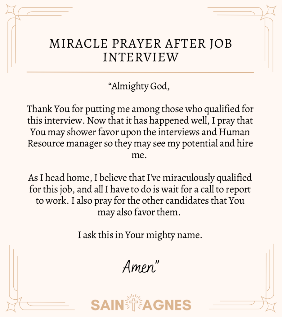 7 Prayers for Job Interview Success Before and After Saint Agnes Church Memorial Blog