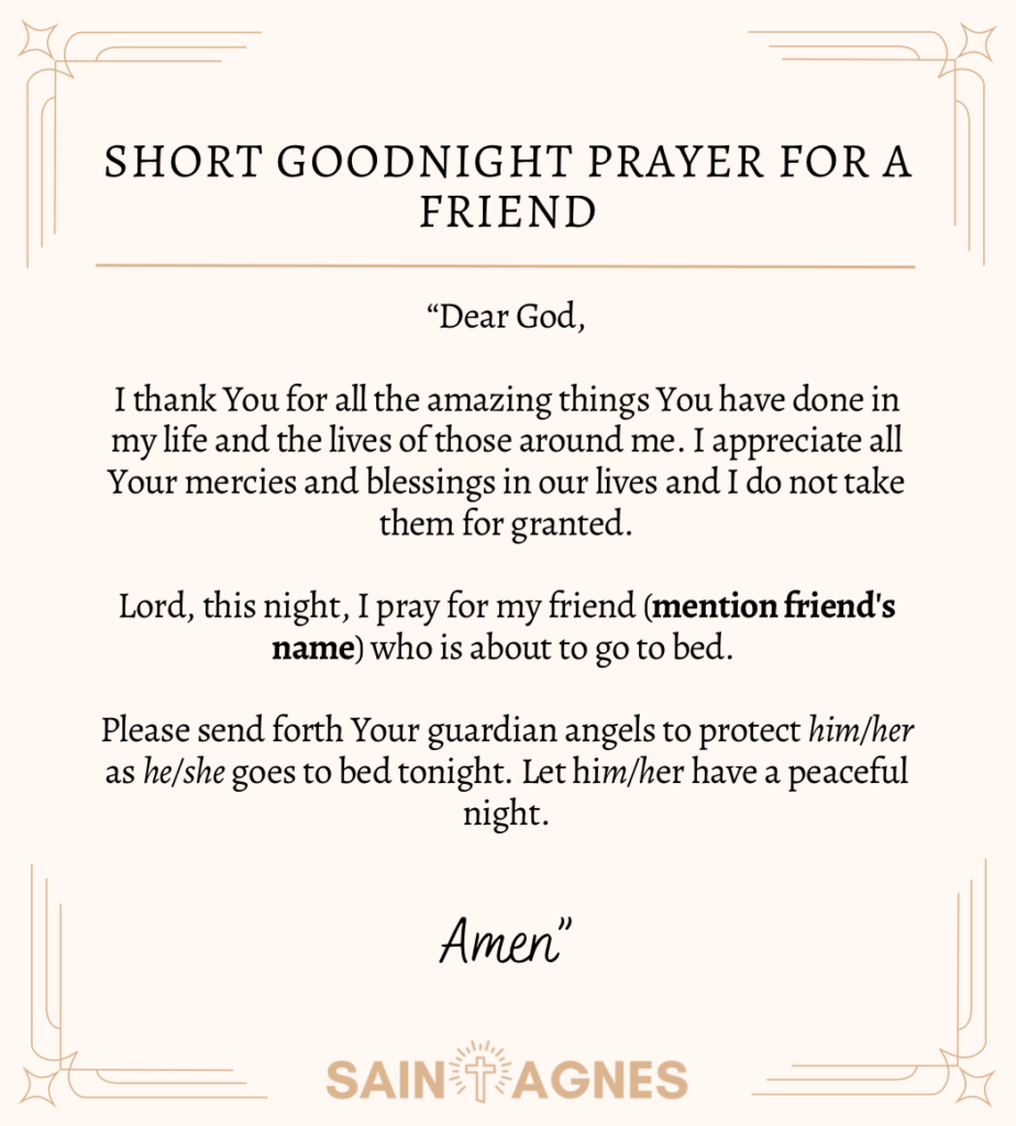 8 Goodnight Prayers For a Friend (Printable Images)