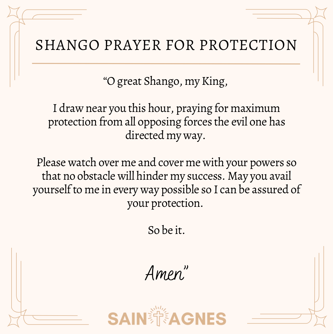 Shango Prayer for Protection