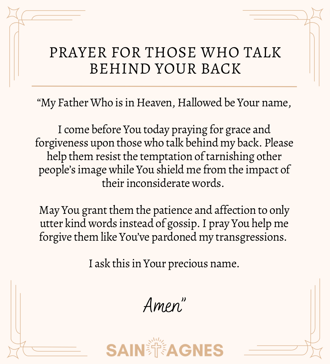 Prayer for Those Who Talk Behind Your Back
