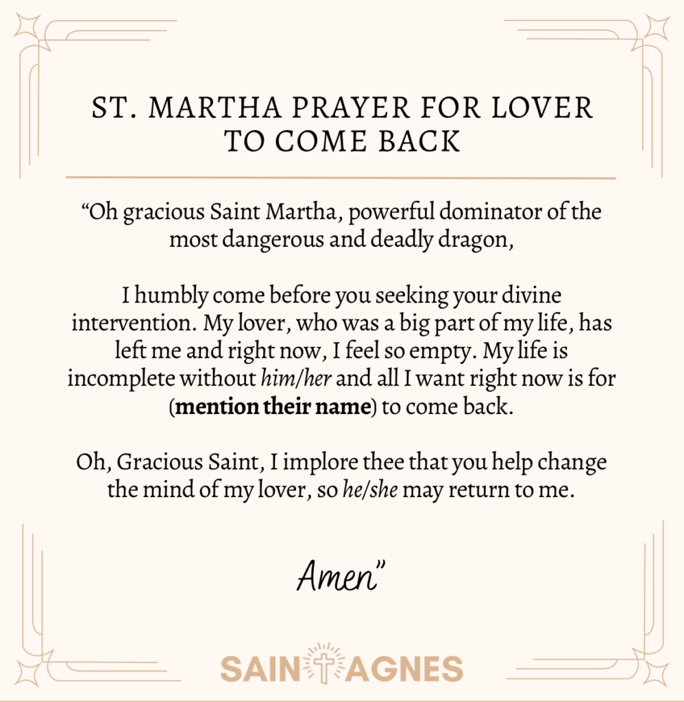 5 St. Martha Prayer For Lover To Come Back (Dominator)