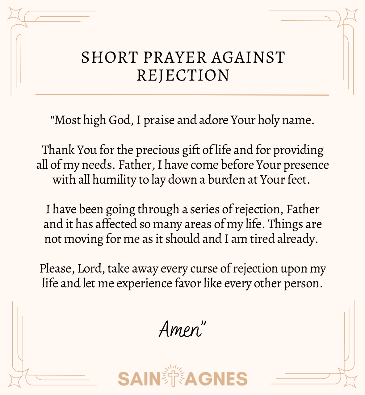 Short Prayer Against Rejection