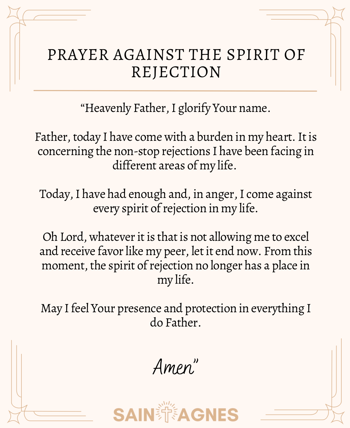 Prayer Against The Spirit Of Rejection