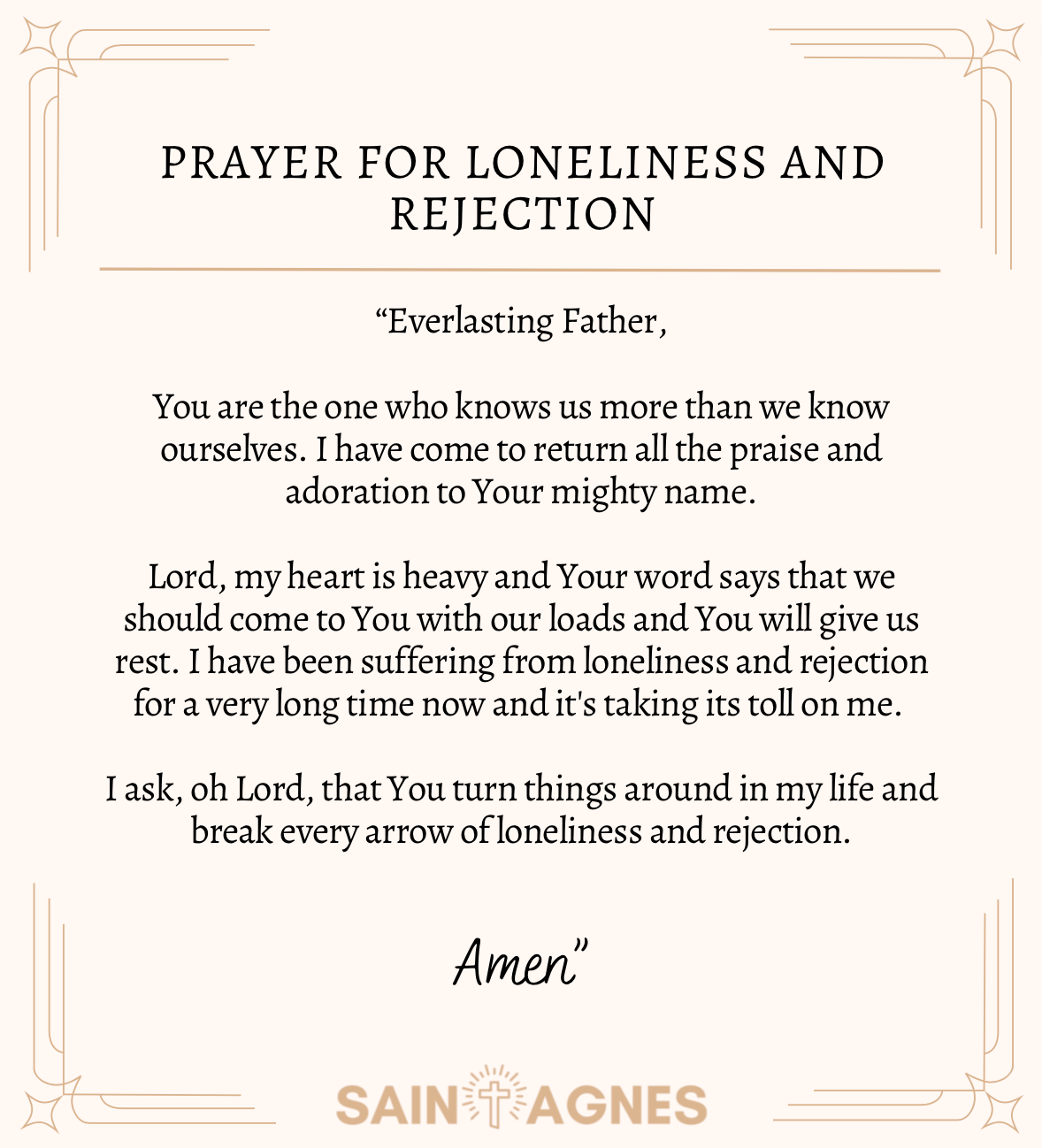 Prayer For Loneliness And Rejection