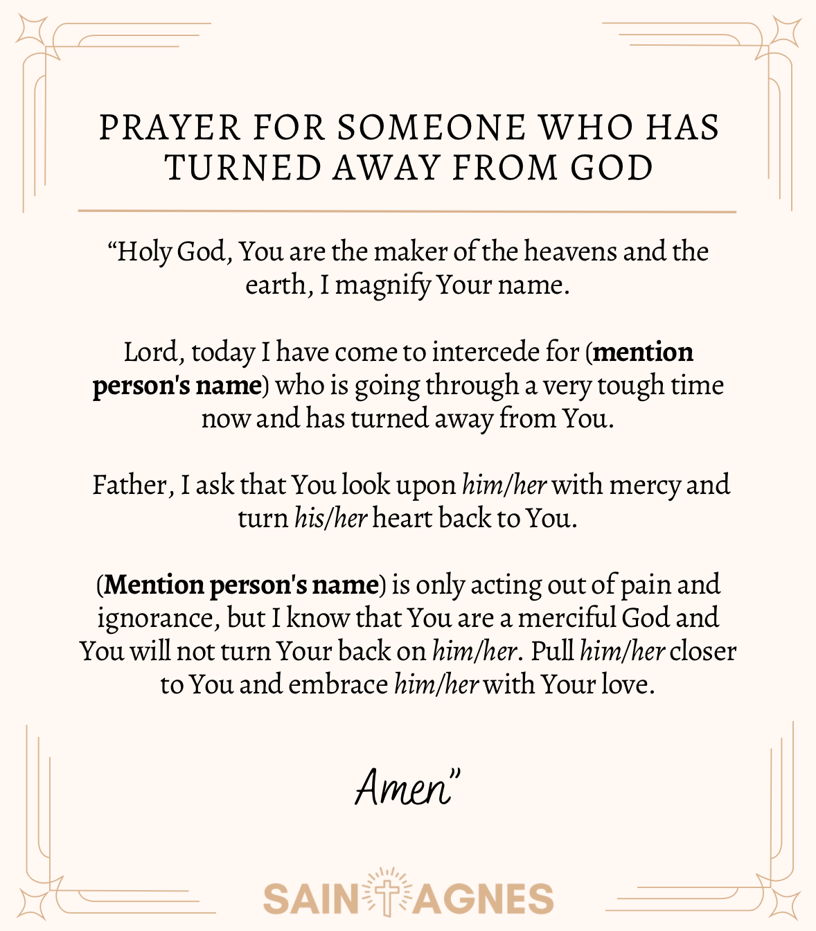 Prayer For Someone Who Has Turned Away From God
