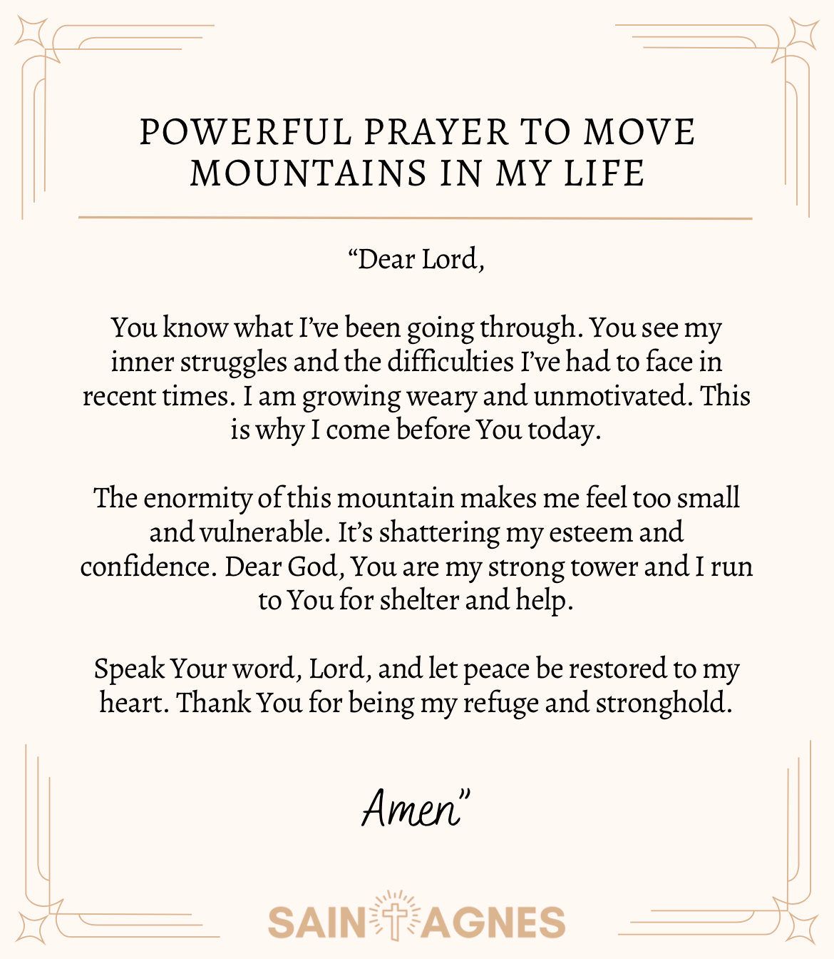 Powerful prayer to move mountains in my life