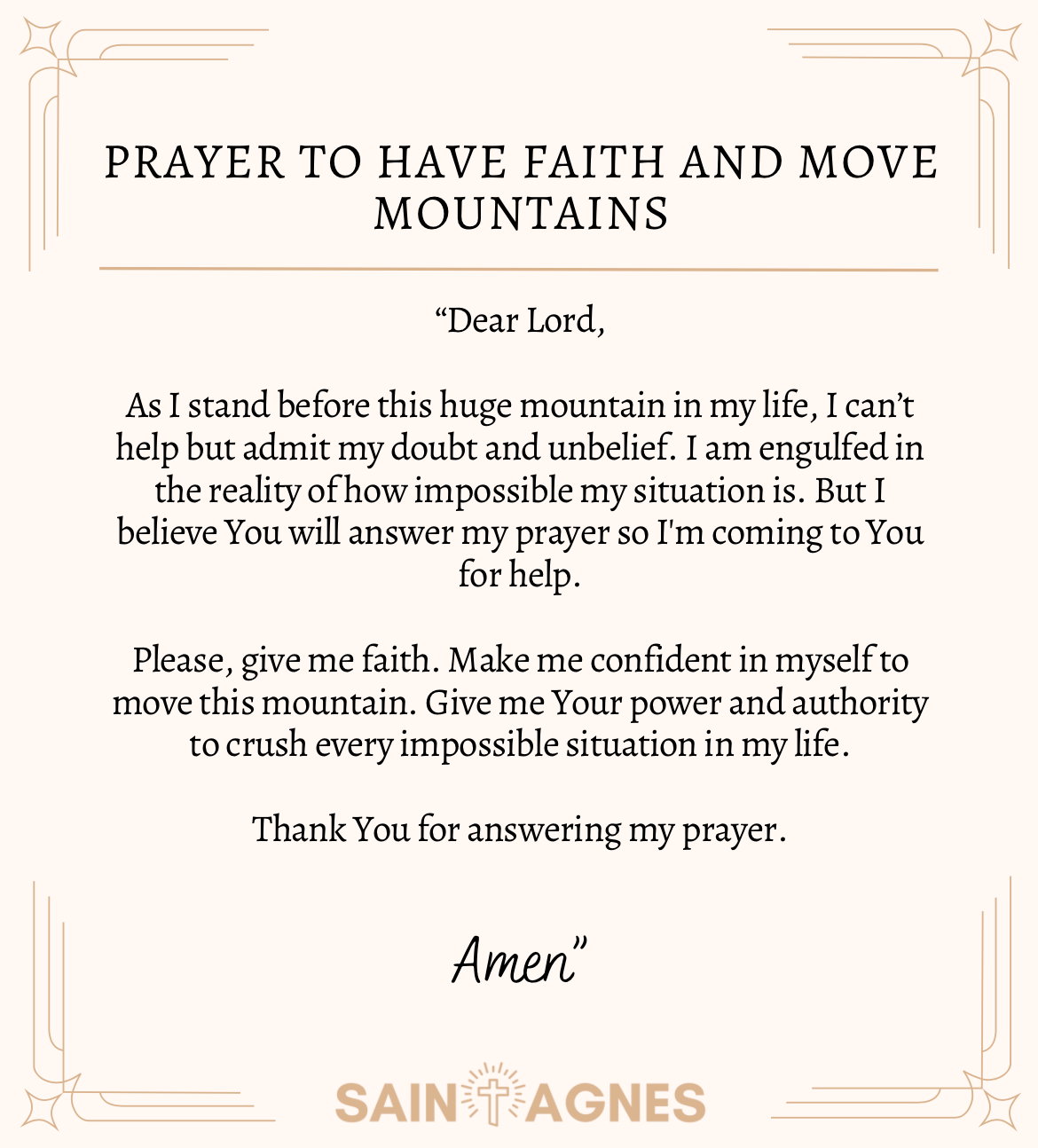 Prayer to have faith and move mountains