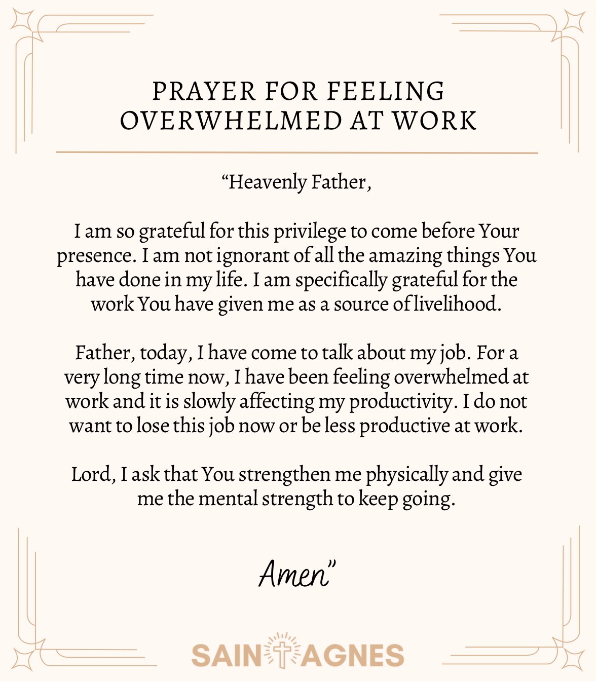 Prayer For Feeling Overwhelmed At Work