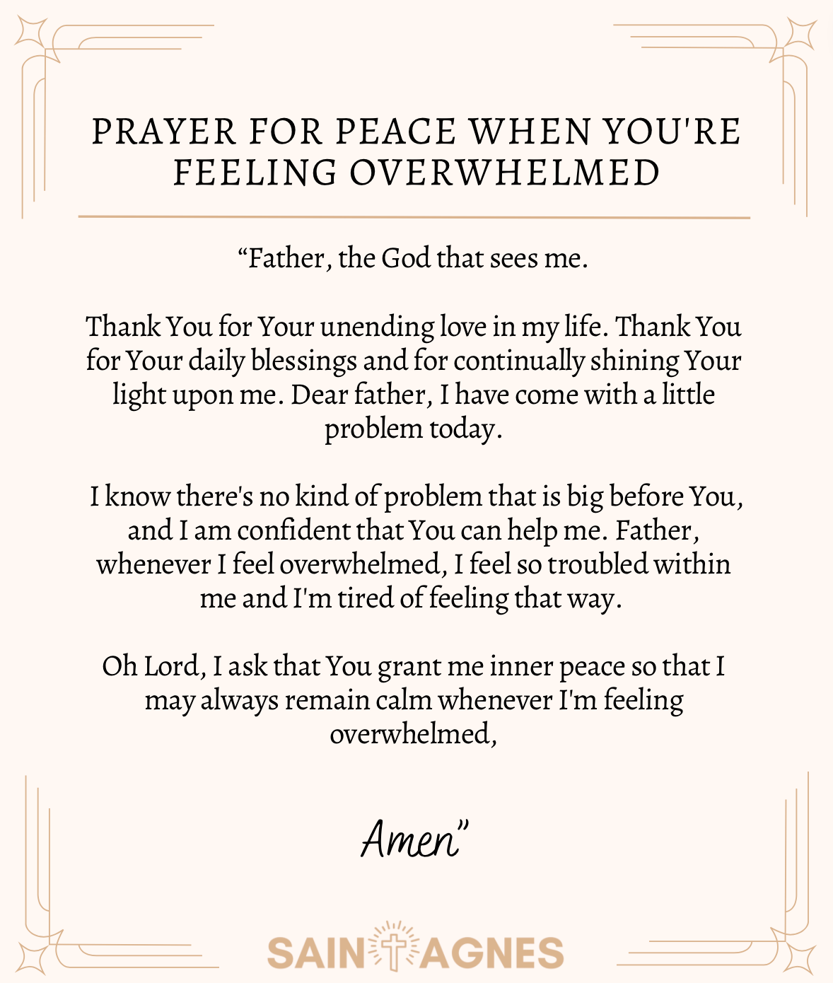 Prayer For Peace When You're Feeling Overwhelmed